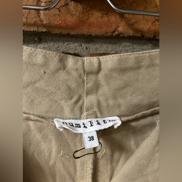 Humility High Rise Wide Leg Pleated Front Khaki Trousers - Picture 6 of 9